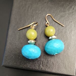Elegant Gold and Turquoise Earrings